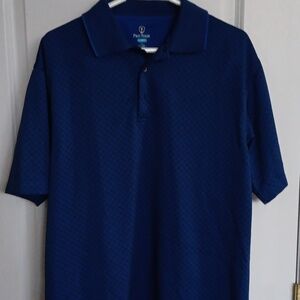Pro Tour Cool Play Blue Geometric Polo Shirt  Sz Lrg